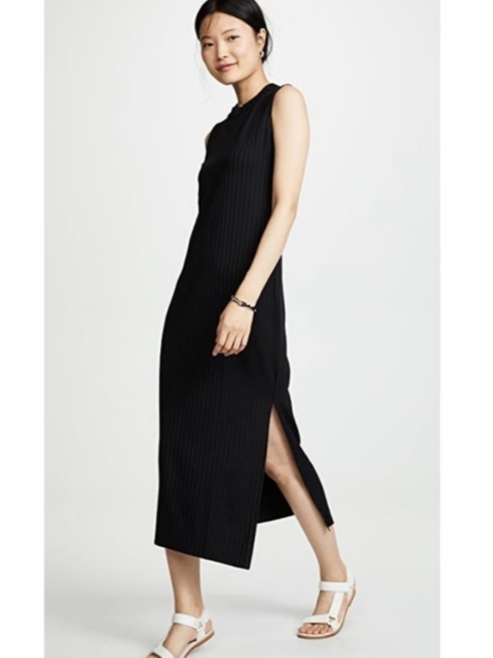 AYR Long Weekend Ribbed Sleeveless Midi Dress XS